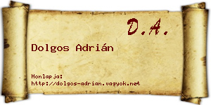 Dolgos Adrián névjegykártya